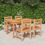 vidaXL Hagespisegruppe 5 deler heltre teak