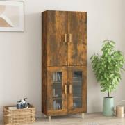 vidaXL Highboard røkt eik 69,5x34x180 cm konstruert tre