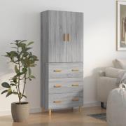 vidaXL Highboard grå sonoma 70x34x180 cm konstruert tre