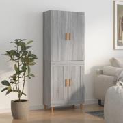 vidaXL Highboard grå sonoma 70x34x180 cm konstruert tre