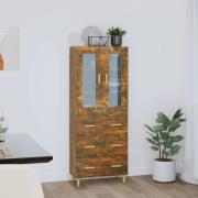 vidaXL Highboard røkt eik 69,5x34x180 cm konstruert tre