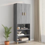 vidaXL Highboard grå sonoma 69,5x34x180 cm konstruert tre