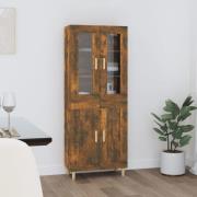 vidaXL Highboard røkt eik 69,5x34x180 cm konstruert tre