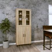 vidaXL Highboard sonoma eik 69,5x34x180 cm konstruert tre