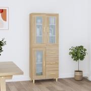 vidaXL Highboard sonoma eik 69,5x34x180 cm konstruert tre