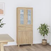 vidaXL Highboard sonoma eik 69,5x34x180 cm konstruert tre