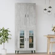 vidaXL Highboard betonggrå 69,5x34x180 cm konstruert tre