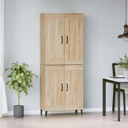 vidaXL Highboard sonoma eik 69,5x34x180 cm konstruert tre