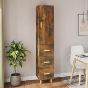 vidaXL Highboard røkt eik 34,5x34x180 cm konstruert tre