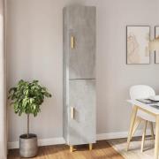 vidaXL Highboard betonggrå 34,5x34x180 cm konstruert tre