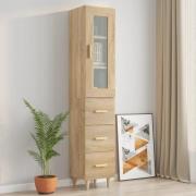 vidaXL Highboard sonoma eik 34,5x34x180 cm konstruert tre