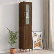 vidaXL Highboard brun eik 34,5x34x180 cm konstruert tre