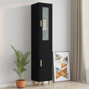 vidaXL Highboard svart 34,5x34x180 cm konstruert tre