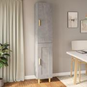 vidaXL Highboard betonggrå 34,5x34x180 cm konstruert tre