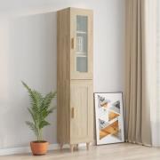 vidaXL Highboard sonoma eik 34,5x34x180 cm konstruert tre