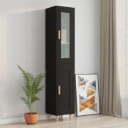 vidaXL Highboard svart 34,5x34x180 cm konstruert tre