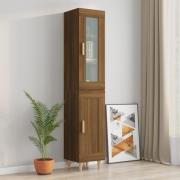 vidaXL Highboard brun eik 34,5x34x180 cm konstruert tre