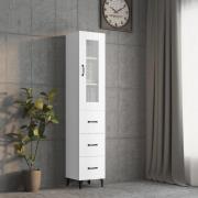 vidaXL Highboard hvit 34,5x34x180 cm konstruert tre