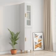 vidaXL Highboard hvit 34,5x34x180 cm konstruert tre