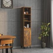 vidaXL Highboard røkt eik 34,5x34x180 cm konstruert tre