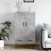 vidaXL Highboard betonggrå 69,5x31x115 cm konstruert tre