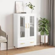 vidaXL Highboard høyglans hvit 69,5x31x115 cm konstruert tre