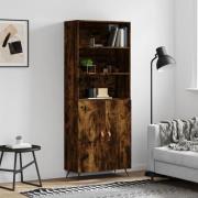 vidaXL Highboard røkt eik 69,5x34x180 cm konstruert tre