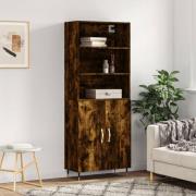 vidaXL Highboard røkt eik 69,5x34x180 cm konstruert tre