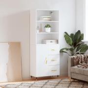 vidaXL Highboard hvit 69,5x34x180 cm konstruert tre