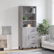 vidaXL Highboard grå sonoma 69,5x34x180 cm konstruert tre