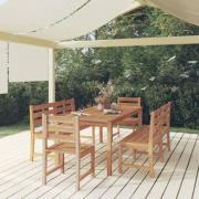 vidaXL Hagespisegruppe 5 deler heltre teak