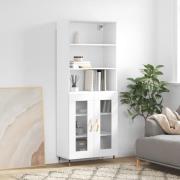 vidaXL Highboard hvit 69,5x34x180 cm konstruert tre