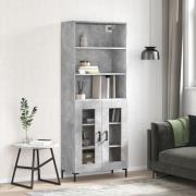 vidaXL Highboard betonggrå 69,5x34x180 cm konstruert tre