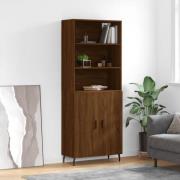 vidaXL Highboard brun eik 69,5x34x180 cm konstruert tre