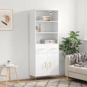 vidaXL Highboard hvit 69,5x34x180 cm konstruert tre