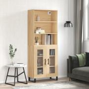 vidaXL Highboard sonoma eik 69,5x34x180 cm konstruert tre