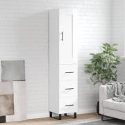 vidaXL Highboard høyglans hvit 34,5x34x180 cm konstruert tre