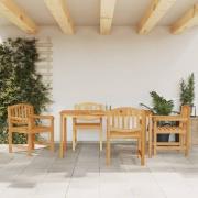 vidaXL Hagespisegruppe 5 deler heltre teak