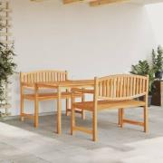 vidaXL Hagespisegruppe 3 deler heltre teak