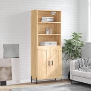 vidaXL Highboard sonoma eik 69,5x34x180 cm konstruert tre