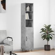 vidaXL Highboard betonggrå 34,5x34x180 cm konstruert tre