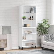 vidaXL Highboard høyglans hvit 69,5x32,5x180 cm konstruert tre