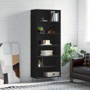 vidaXL Highboard svart 69,5x32,5x180 cm konstruert tre