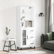 vidaXL Highboard hvit 69,5x34x180 cm konstruert tre