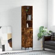 vidaXL Highboard røkt eik 34,5x34x180 cm konstruert tre