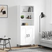 vidaXL Highboard hvit 69,5x34x180 cm konstruert tre