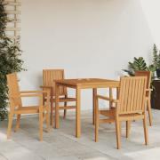 vidaXL Hagespisegruppe 5 deler heltre teak