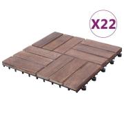 vidaXL Terrassebord 22 stk 30x30 cm gjenvunnet heltre