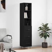 vidaXL Highboard svart 34,5x34x180 cm konstruert tre