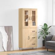 vidaXL Highboard sonoma eik 69,5x34x180 cm konstruert tre